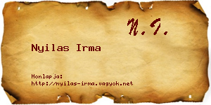 Nyilas Irma névjegykártya